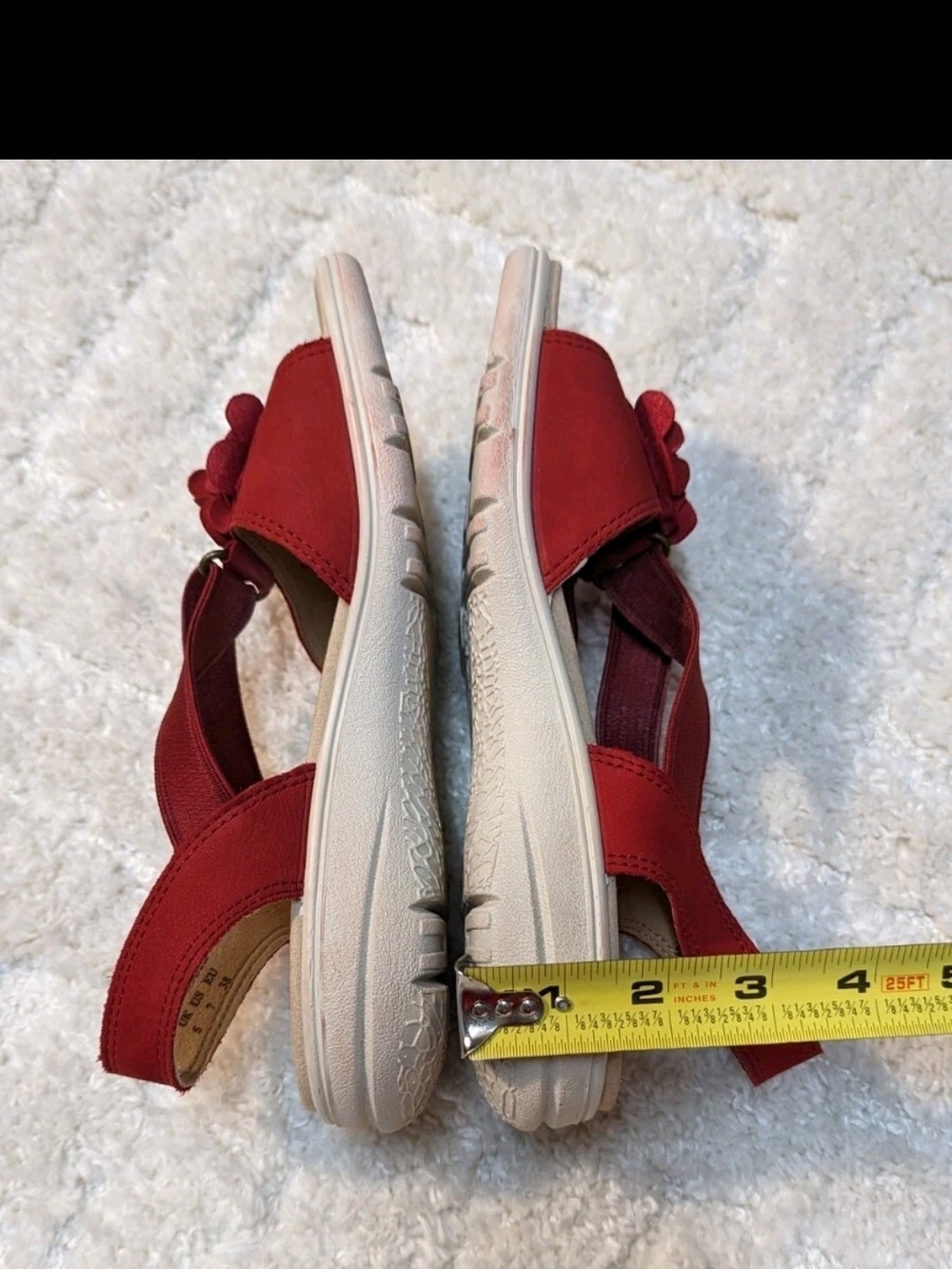 Hannah Red Floral Slingback Comfort Sandal, Sz 7 - Picture 7 of 9